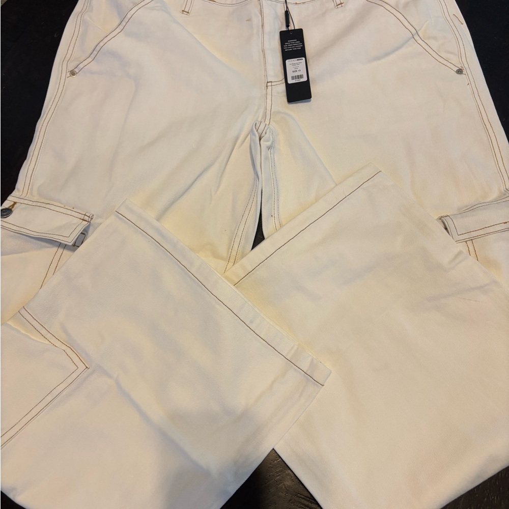 Fashion Nova women Off-White Cargo Pants